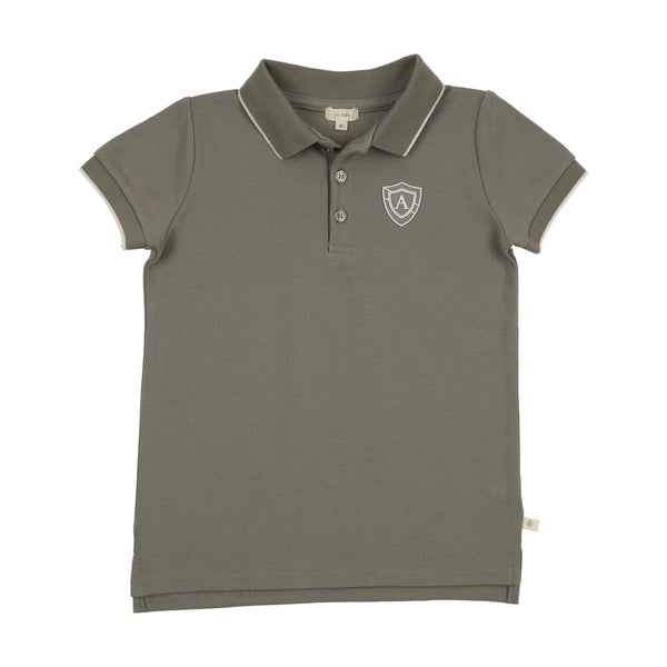 Lil Legs Olive Green SS Logo Polo WSLPS-OGRN