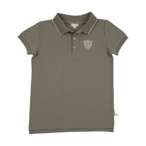 Lil Legs Olive Green SS Logo Polo WSLPS-OGRN