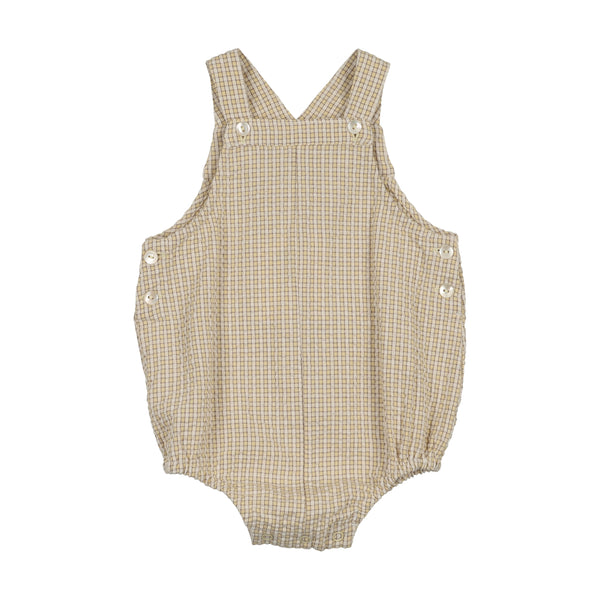 Lil Legs Analogie Yellow Mini Plaid Sunny Blossoms Romper SBR-YMPLD