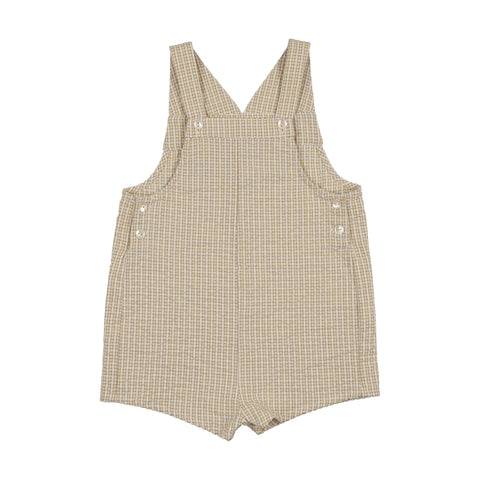 Lil Legs Analogie Yellow Mini Plaid Sunny Blossoms Overalls SBOV-YMPLD