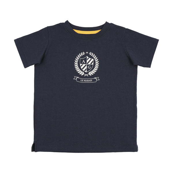 Lil Legs Navy Emblem Tee EMT-NAVY