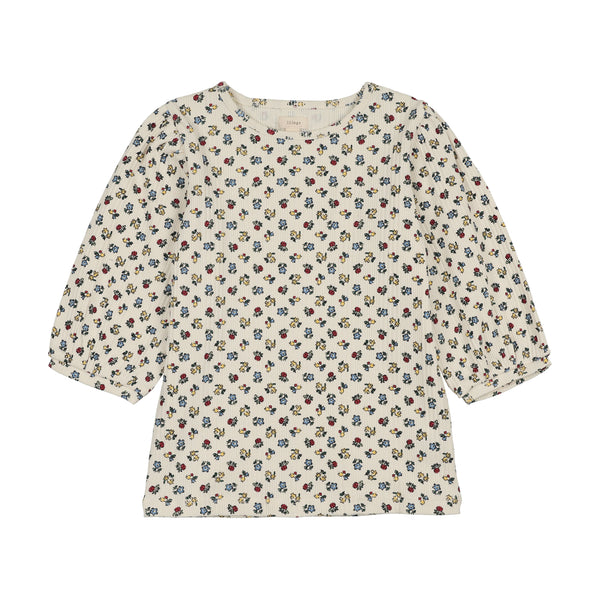 Lil Legs Primary Floral 3/4 Puff Sleeve Tee PSTQ-PF