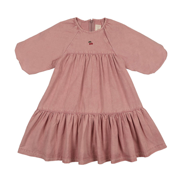 Lil Legs Pink Wash Denim Capsule 3/4 Sleeve Dress DDQ-PKWSH