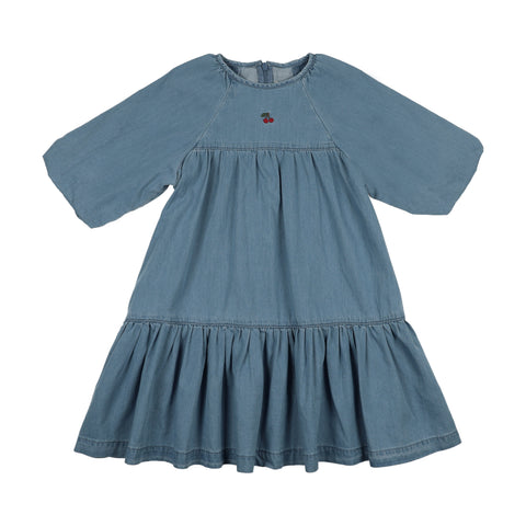 Lil Legs Blue Tencel Denim Capsule 3/4 Sleeve Dress DDQ-BTEN
