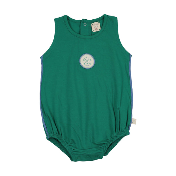 Lil Legs Electric Green Boating Crew Bubble Romper BCBR-EGRN