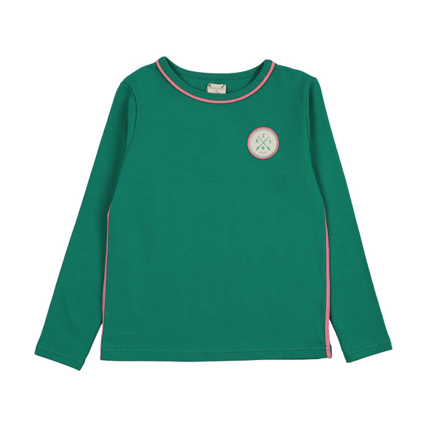 Lil Legs Electric Green Boating Crew Long Sleeve Tee BCLST-EGRN