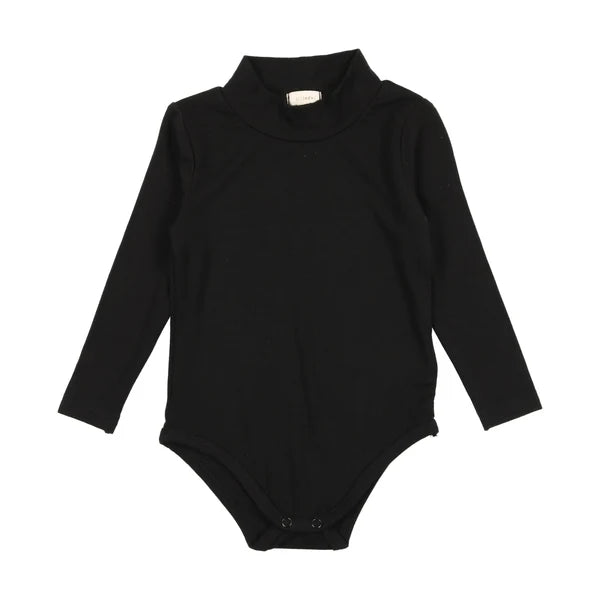 Lil Legs Black Bamboo Mockneck Onesie