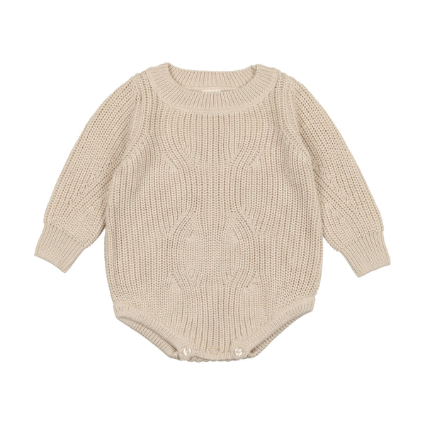 Lil Legs Natural Chunky Knit Romper