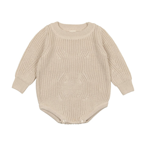 Lil Legs Natural Chunky Knit Romper