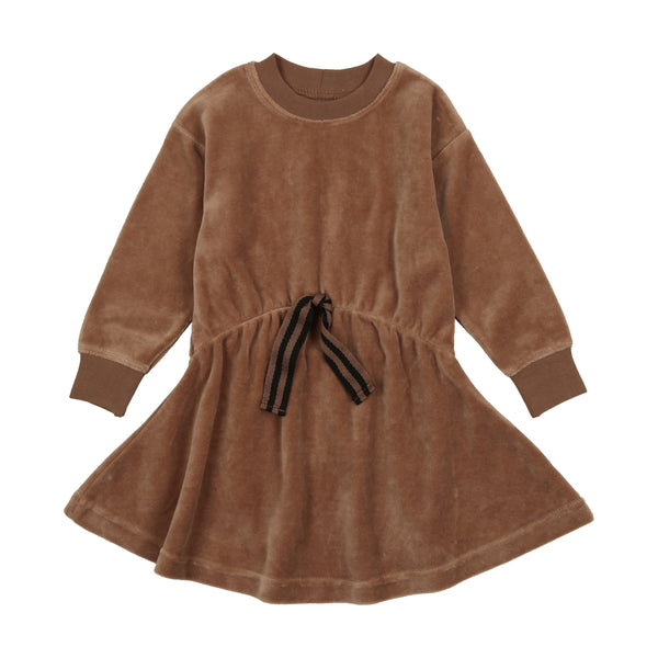 Lil Legs Camel Velour Dress