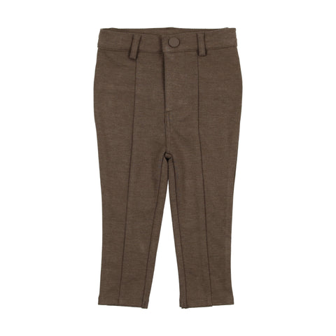 Lil Legs Heather Brown Knit Stretch Pants