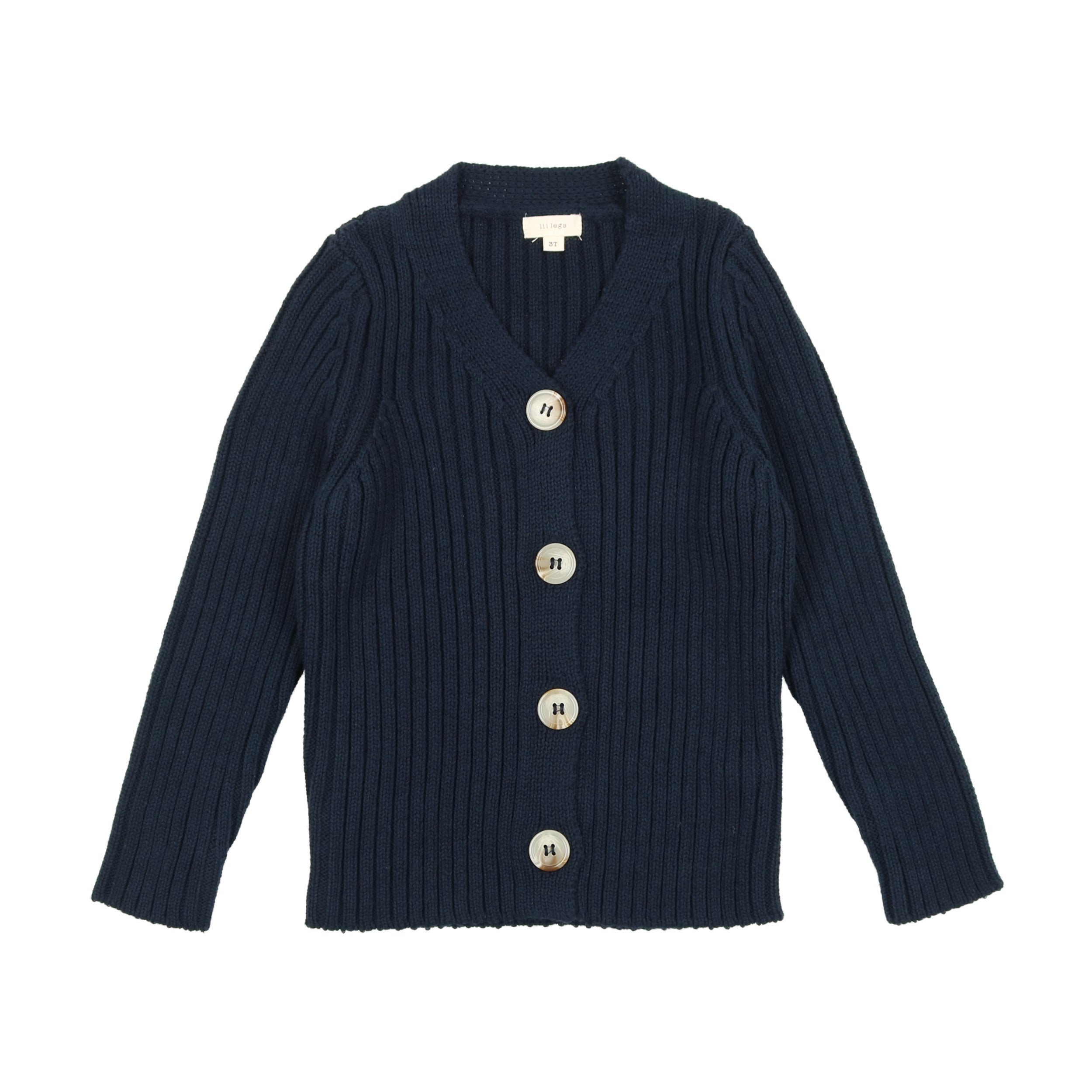 Lil Legs Navy Knit V Cardigan – Panda and Cub - Main Image