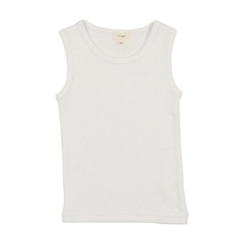 Lil Legs Pure White Ribbed Tank