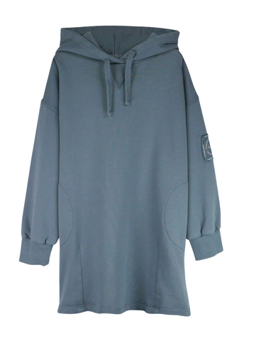 LMN3 Blue Stone Hooded Sweatshirt Dress