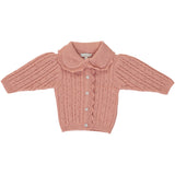 Bebe Organic Antique Rose Loulou Cardigan Footed Set