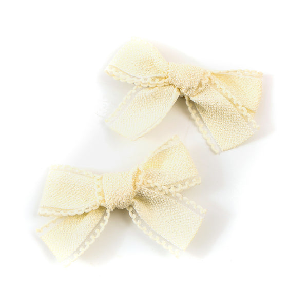 Halo Luxe Ivory Esmae Lace Trimmed Linen Double Clip Set