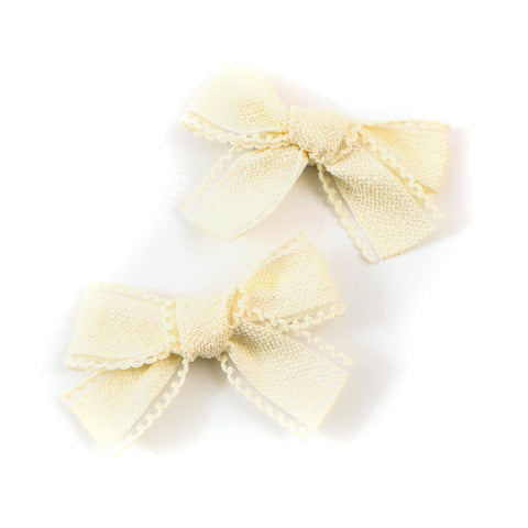 Halo Luxe Ivory Esmae Lace Trimmed Linen Double Clip Set