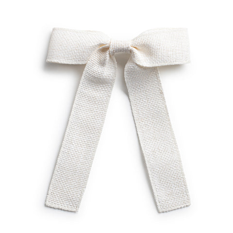 Halo Luxe Ivory Tabitha Luxe Linen Long Tail Clip