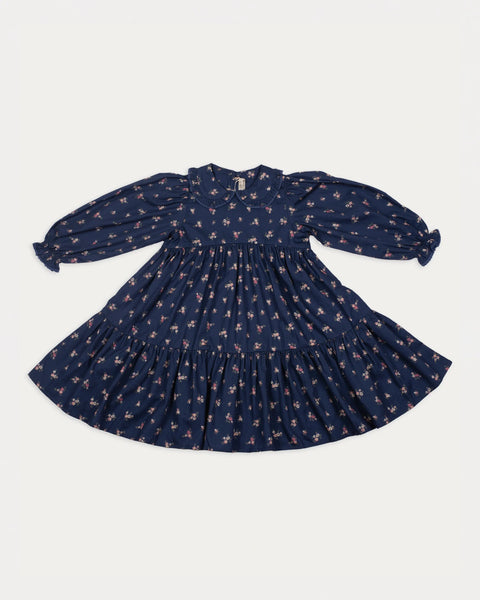 Early Sunday Navy Ditsy Bouquet Marguerite Long Dress