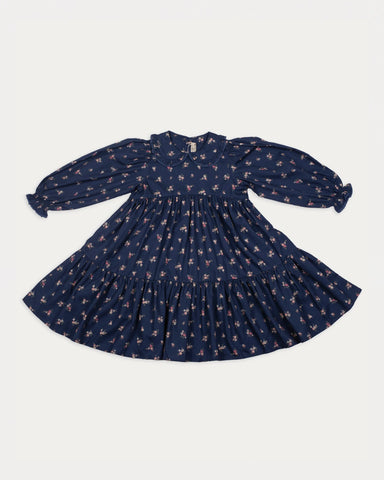 Early Sunday Navy Ditsy Bouquet Marguerite Dress