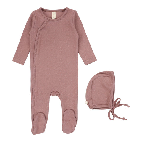 Lilette Speckled Mauve Footie Set