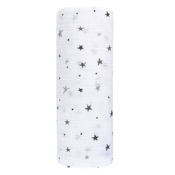 Ely's & Co Grey Multi Stars Muslin Swaddle