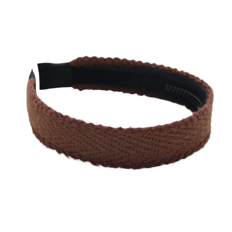Halo Luxe Brown Millie Textured Scalloped Edge Woolen Headband
