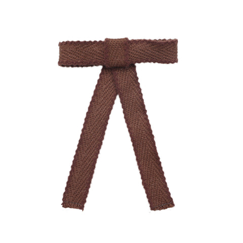 Halo Luxe Brown Millie Textured Scalloped Edge Woolen Longtail Clip