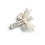 Halo Luxe Ivory Molly Double Strand Pearl Grosgrain Bow Clip