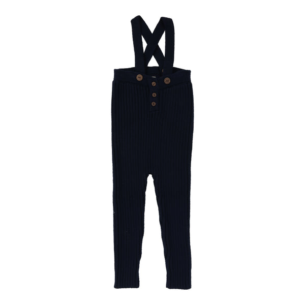 Lil Legs Analogie Navy Rib Knit Overalls