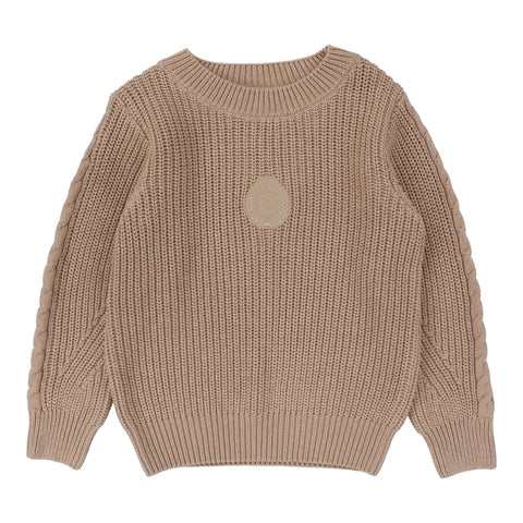 Lil Legs Analogie Oatmeal Chunky Crest Knit Sweater