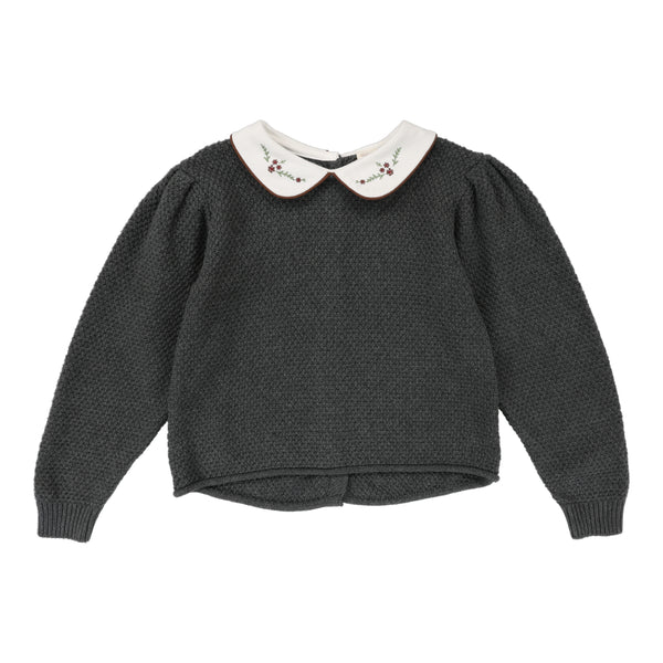 Lil Legs Analogie Grey Peter Pan Knit Sweater