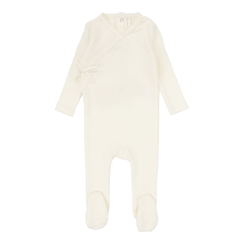 Lilette Ivory Pinpoint Wrapover Footie