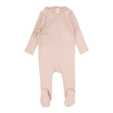 Lilette Shell Pink Pinpoint Wrapover Footie