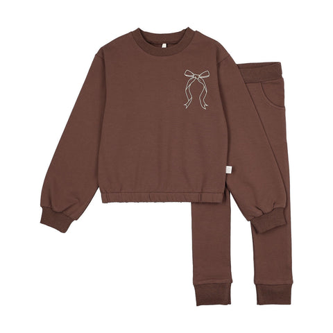 Pouf Rosy Brown Bow Sweat Set