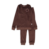 Pouf Brown/Pink Logo Velour PJS