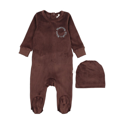 Pouf Brown/Blue Logo Velour Footie