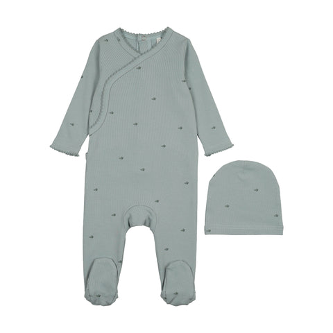 Pouf Blue Mini Bird Footie + Hat