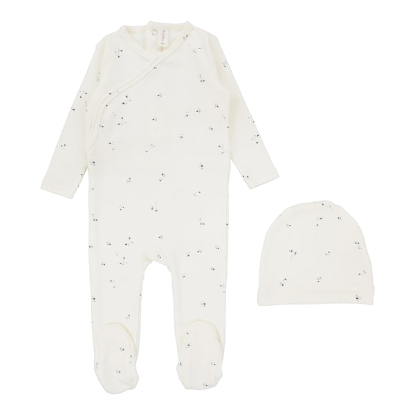 Lilette Ivory Clover Wrapover Footie Set