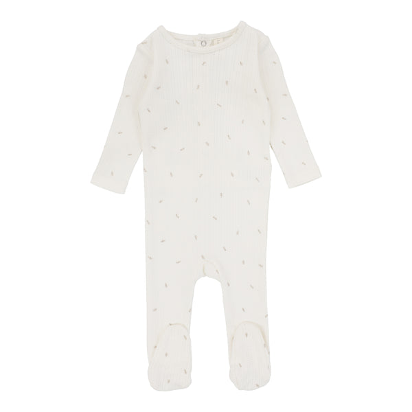 Lilette Cream/Branch Printed Pointelle Footie