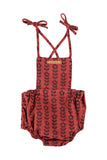 Piupiuchick Bordeaux/Black Flowers Playsuit