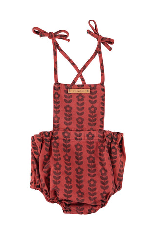 Piupiuchick Bordeaux/Black Flowers Playsuit
