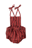 Piupiuchick Bordeaux/Black Flowers Playsuit