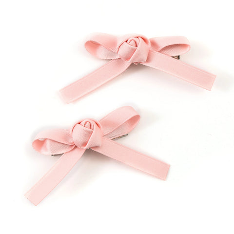 Halo Luxe Light Pink Darla Satin Double Clip Set