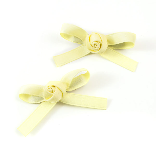 Halo Luxe Pale Yellow Darla Satin Double Clip Set