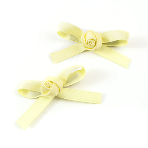 Halo Luxe Pale Yellow Darla Satin Double Clip Set