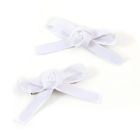 Halo Luxe White Darla Satin Double Clip Set