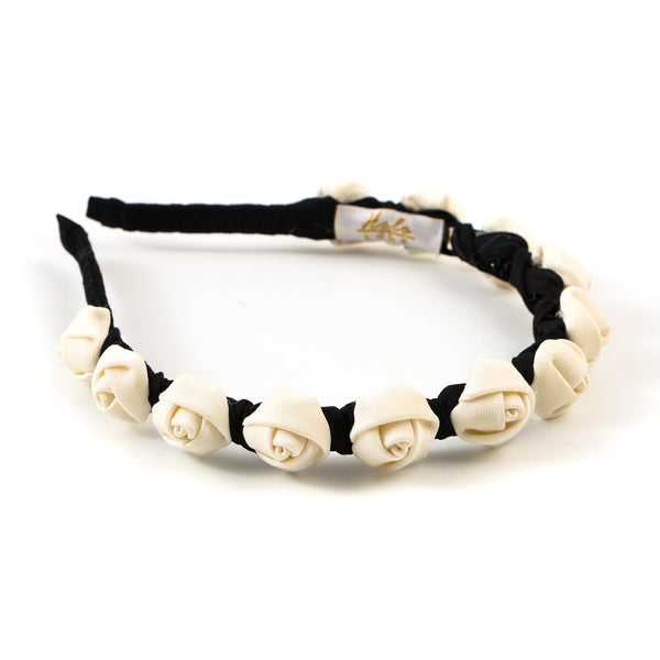 Halo Luxe Black / Ivory Darla Satin Headband