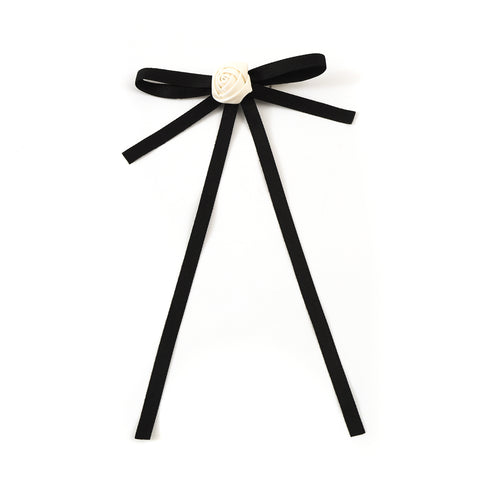 Halo Luxe Black / Ivory Darla Satin Longtail Clip