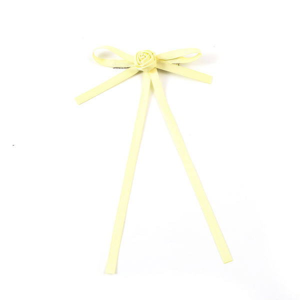 Halo Luxe Pale Yellow Darla Satin Longtail Clip